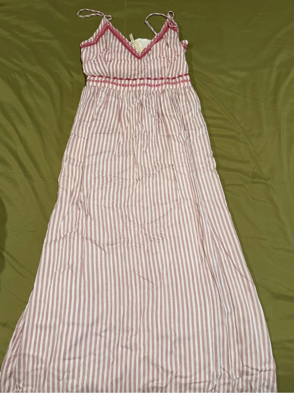 Pink Stripe Maxi Dress with Spaghetti Straps